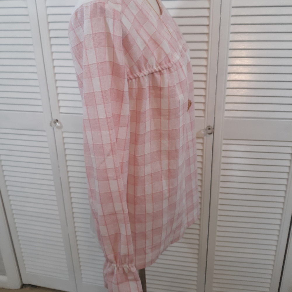 Country chic boho plaid blouse small NWT *C2 - Picture 6 of 6